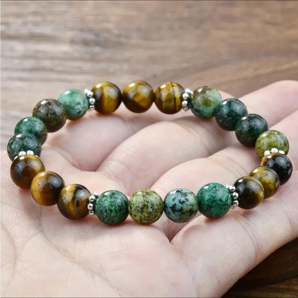 Tigers eye and African turquoise bracelet